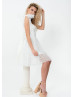 Sweetheart Neck White Polka Dot Tulle Party Dress
